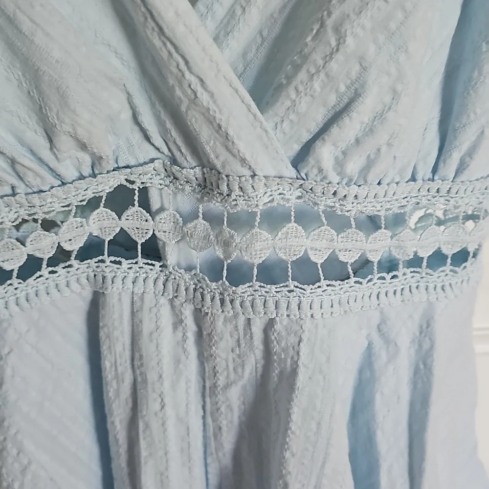 NWT Simplee Light Blue Ruffled Romper